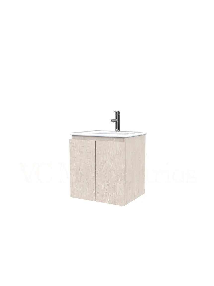 Mueble vanitorio aereo con cubierta de loza de 50 cm  /  M0-501-A / provenzal 1