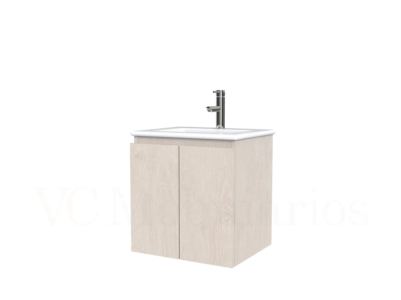 Mueble vanitorio aereo con cubierta de loza de 50 cm  /  M0-501-A / provenzal 1