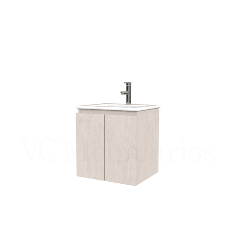 Mueble vanitorio aereo con cubierta de loza de 50 cm  /  M0-501-A / provenzal