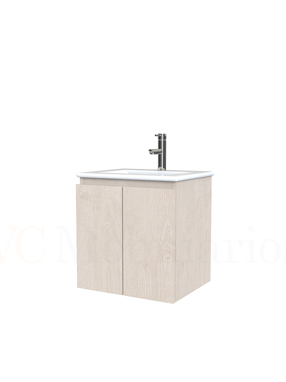 Mueble vanitorio aereo con cubierta de loza de 50 cm  /  M0-501-A / provenzal 1