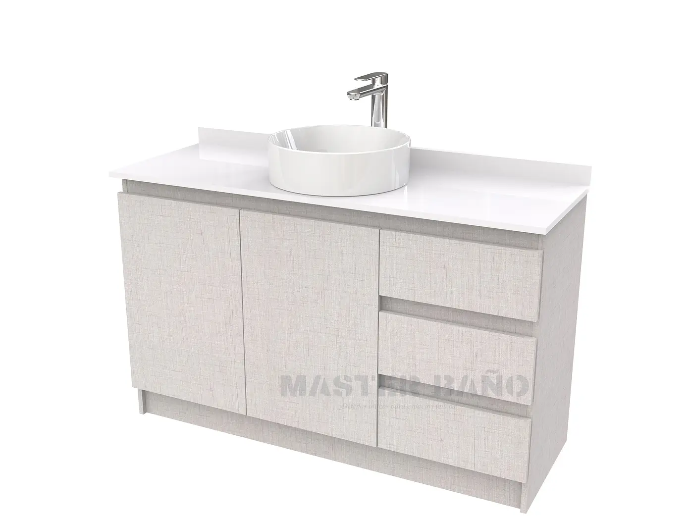 Mueble Vanitorio al piso para lavamanos sobreponer simple de 150 cm M2-1530-SPA / Giorno 1