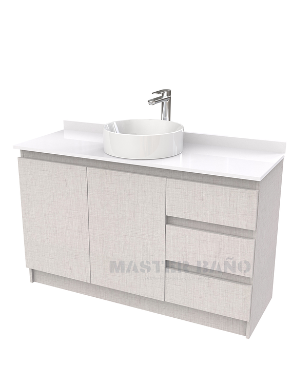 Mueble Vanitorio al piso para lavamanos sobreponer simple de 150 cm M2-1530-SPA / Giorno 1