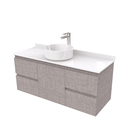 Mueble Vanitorio  aereo para lavamanos sobreponer simple de 120 cm M2-1230-SPA / Notte