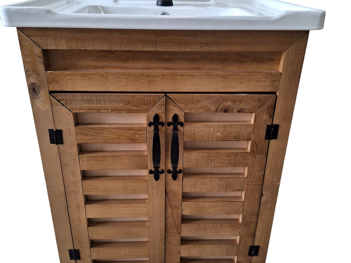 Mueble vanitorio Rustico de 50cm con cubierta de loza / R0-602 1