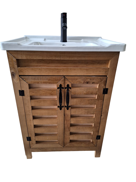 Mueble vanitorio Rustico de 50cm con cubierta de loza / R0-602 1