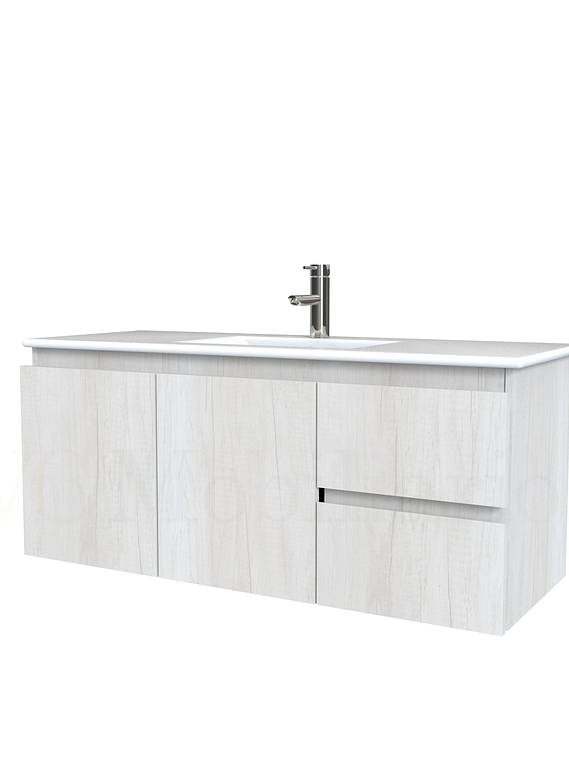 Mueble vanitorio aereo con cubierta de loza de 100 cm / M2-1001-A / Toscana 1