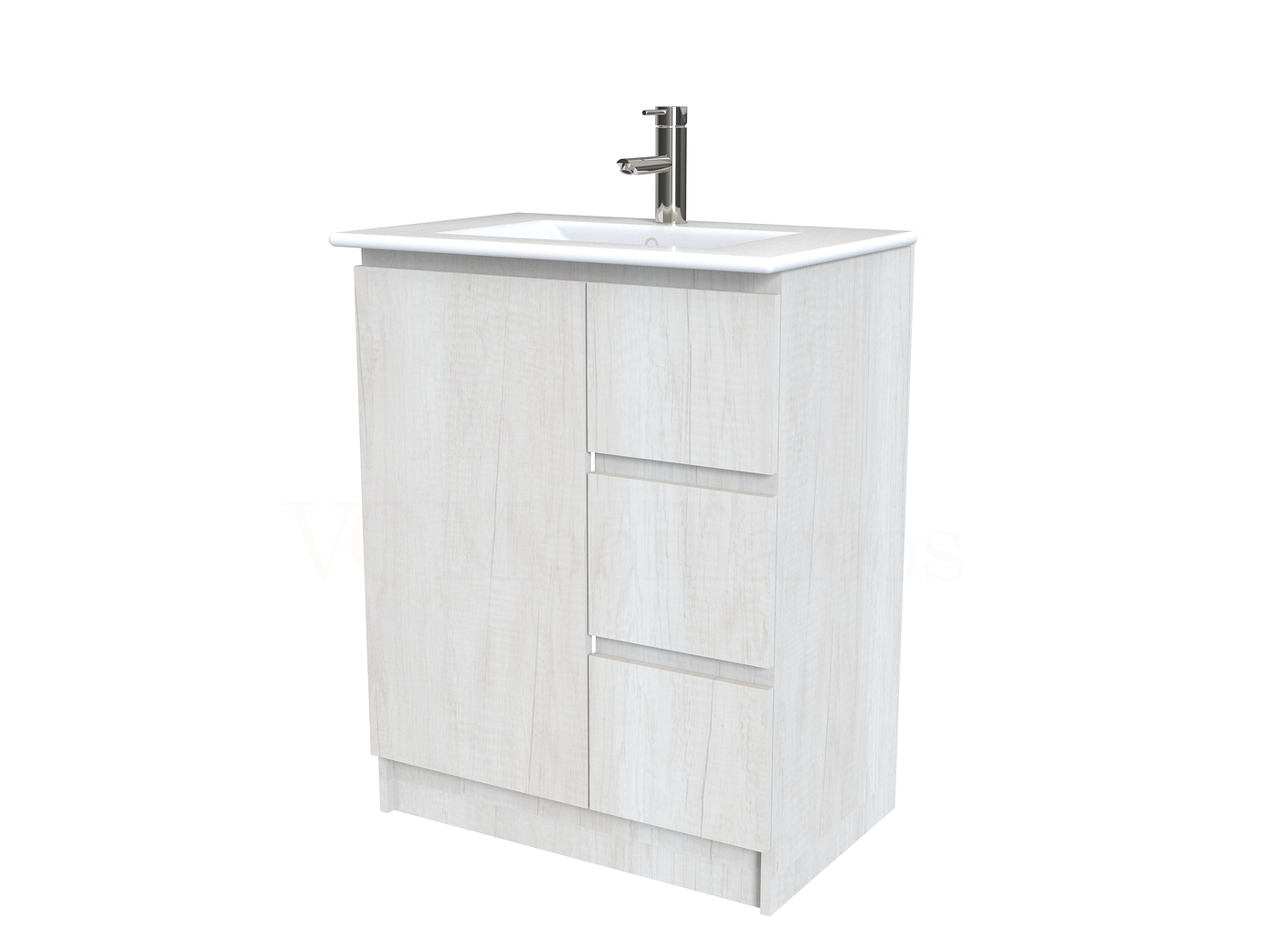 Mueble vanitorio al piso  de 60  cm con cubierta de loza M2-601  / Toscana 1