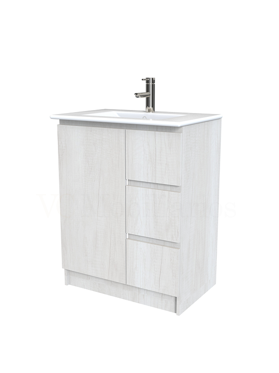 Mueble vanitorio al piso  de 60  cm con cubierta de loza M2-601  / Toscana 1