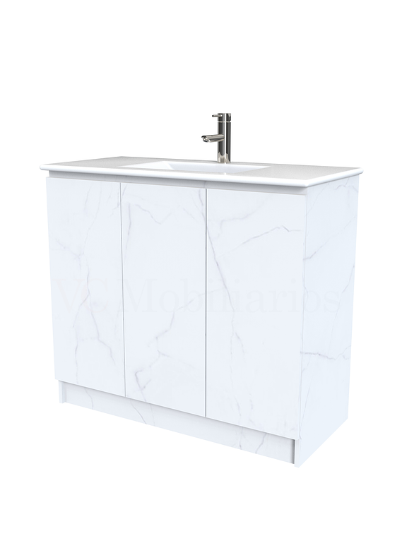 Mueble vanitorio al piso  de 120  cm con cubierta de loza M0-1201  / Marmara 1