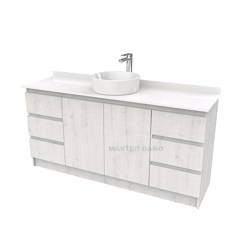 Mueble Vanitorio al piso para lavamanos sobreponer simple de 200 cm M2-2030-SPA / Alaska
