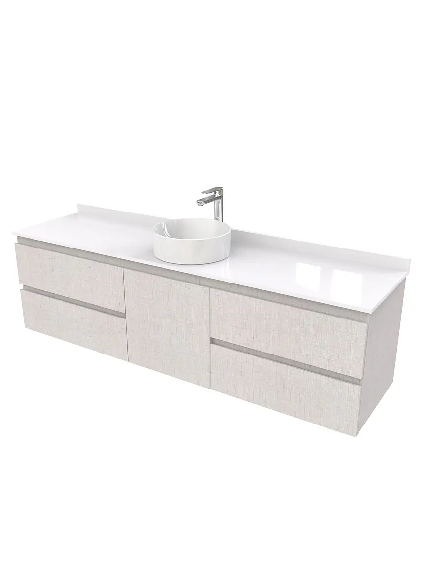 Mueble Vanitorio  aereo para lavamanos sobreponer simple de 170 cm M2-1730-SPA / Giorno 1