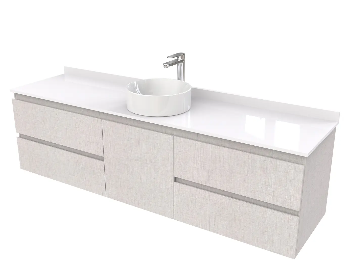 Mueble Vanitorio  aereo para lavamanos sobreponer simple de 170 cm M2-1730-SPA / Giorno 1