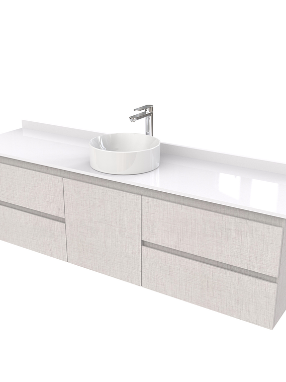 Mueble Vanitorio  aereo para lavamanos sobreponer simple de 170 cm M2-1730-SPA / Giorno 1