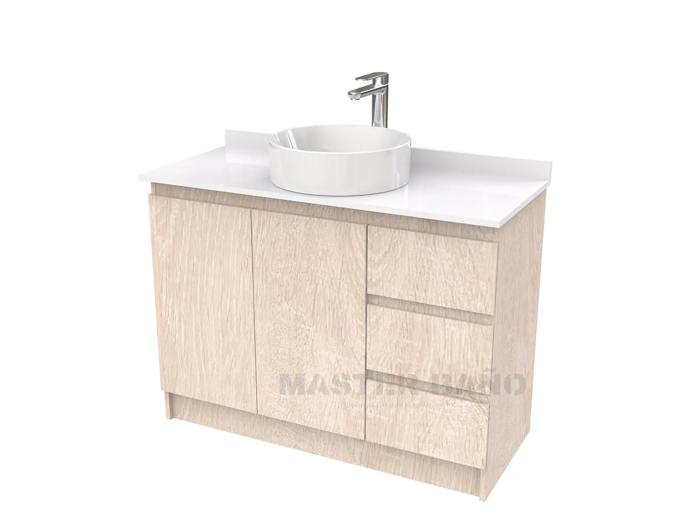 Mueble Vanitorio al piso para lavamanos sobreponer simple de 100 cm M2-1030-SPA / Provenzal 1