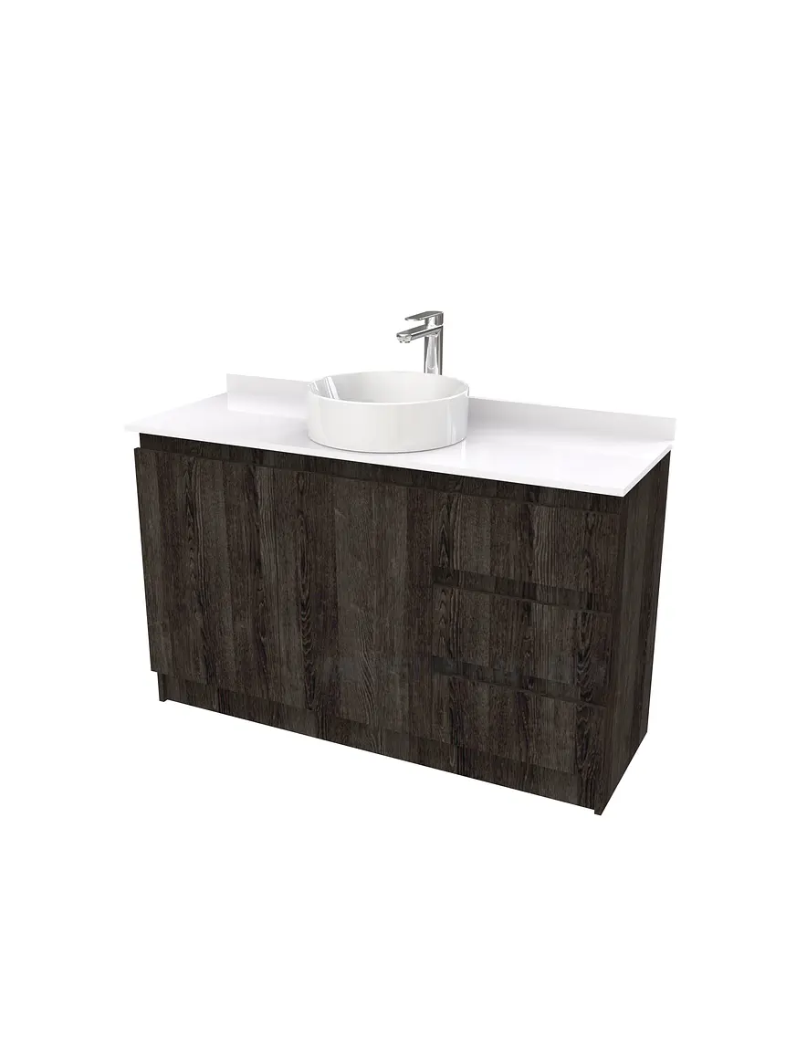 Mueble Vanitorio al piso para lavamanos sobreponer simple de 150 cm M2-1530-SPA / Espresso 1