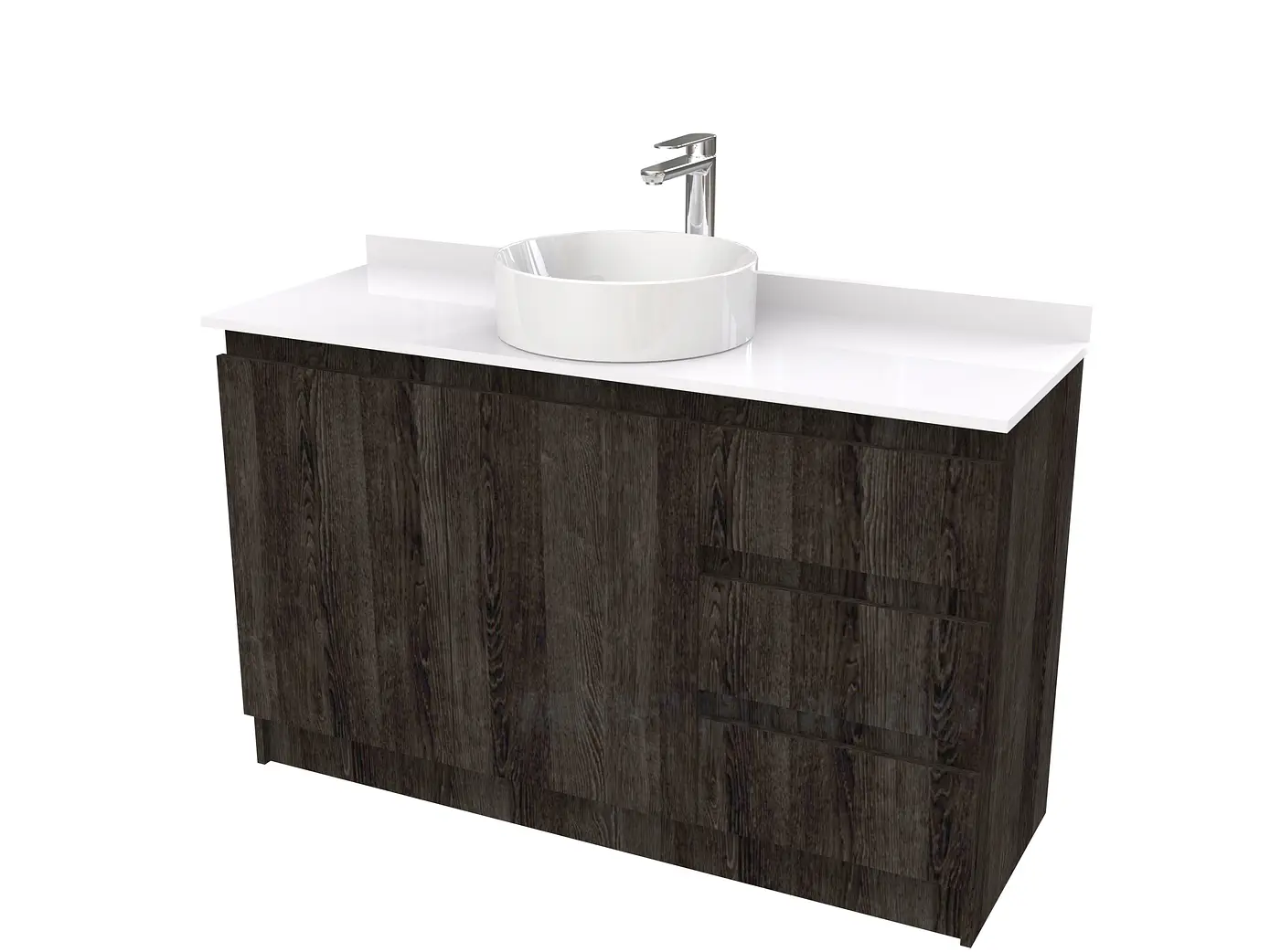 Mueble Vanitorio al piso para lavamanos sobreponer simple de 150 cm M2-1530-SPA / Espresso 1