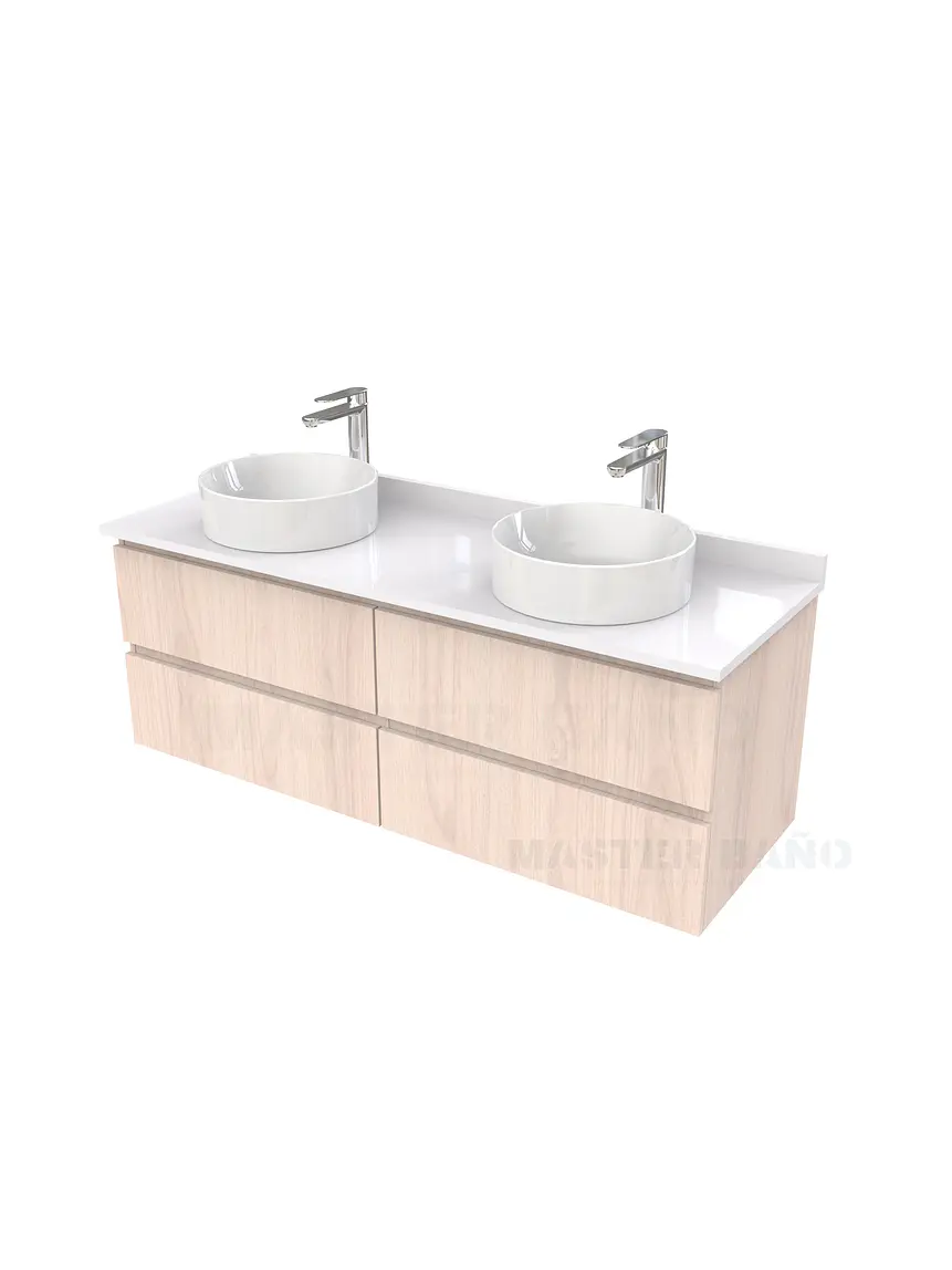 Mueble Vanitorio  para lavamanos sobreponer simple de 160 cm M4-1630-SPA / Nougat 1