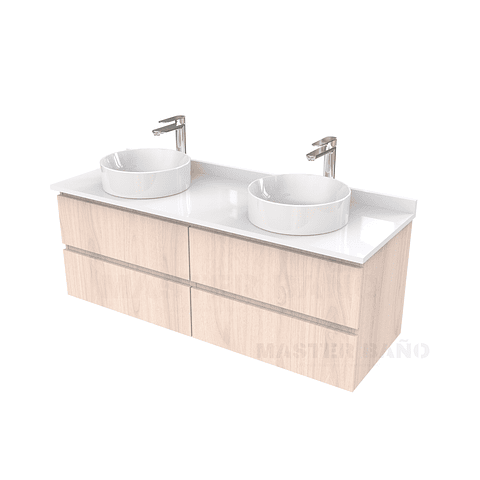 Mueble Vanitorio  para lavamanos sobreponer simple de 160 cm M4-1630-SPA / Nougat