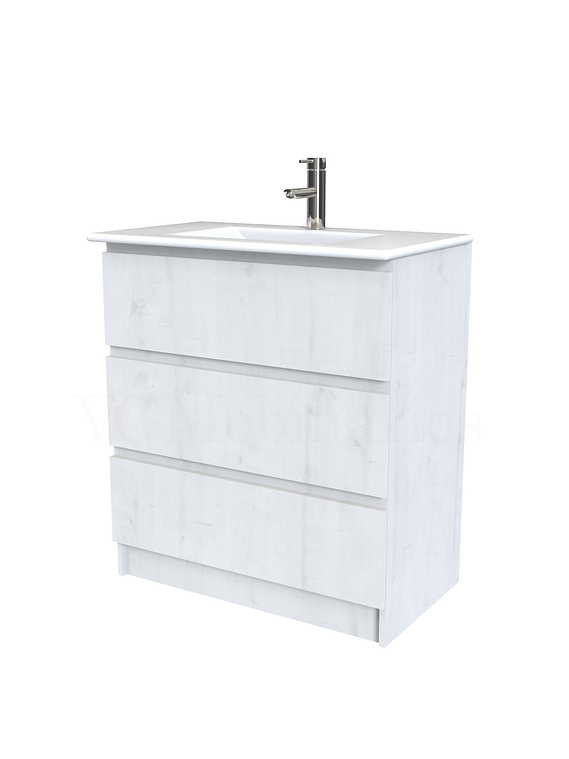 Mueble vanitorio al piso  de 80  cm con cubierta de loza M3-801  / Alaska 1