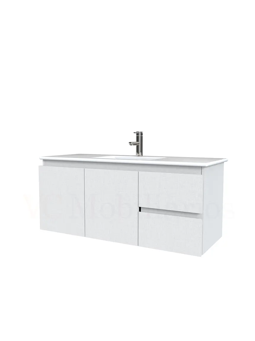 Mueble vanitorio aereo con cubierta de loza de 100 cm / M2-1001-A / Giorno 1