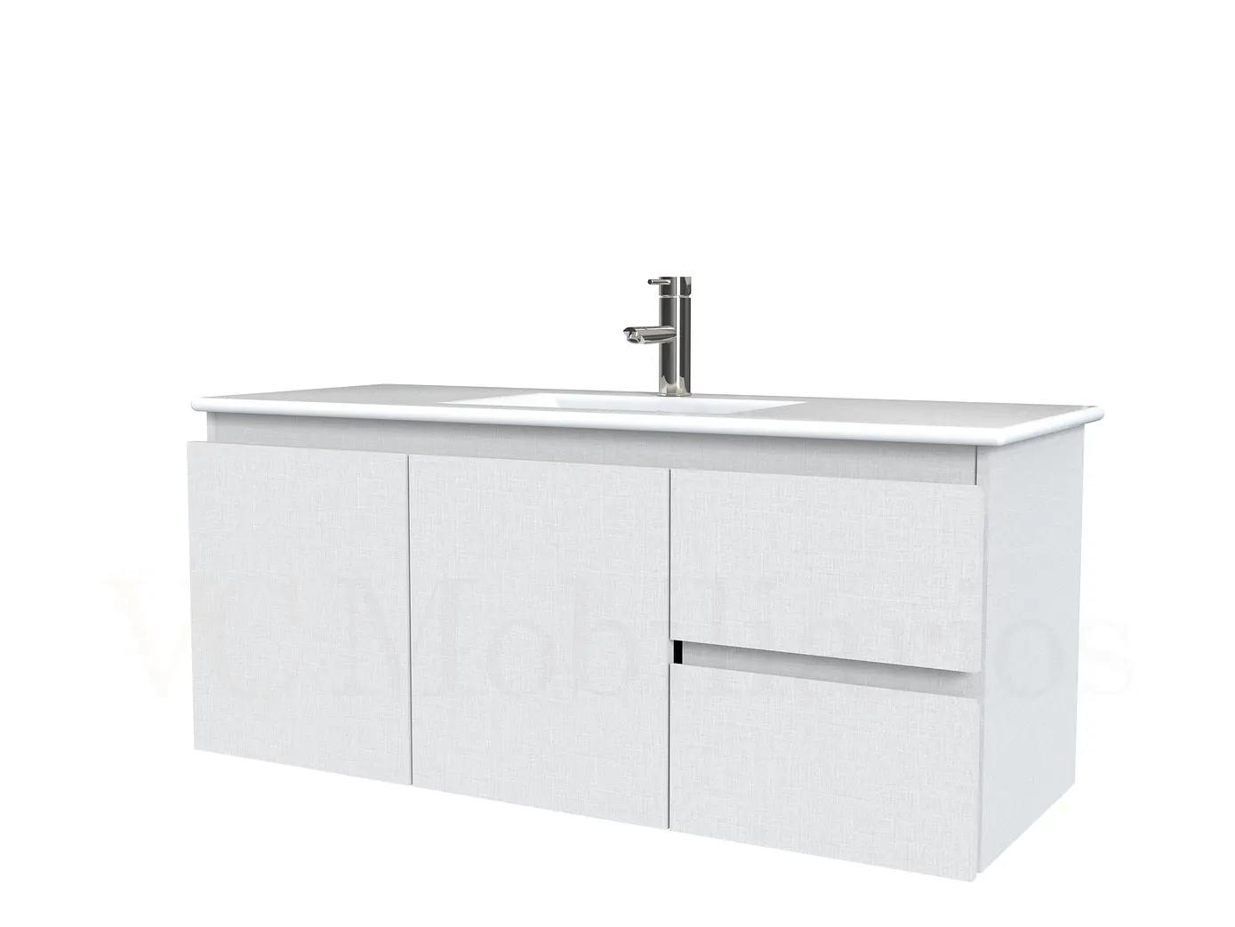 Mueble vanitorio aereo con cubierta de loza de 100 cm / M2-1001-A / Giorno 1