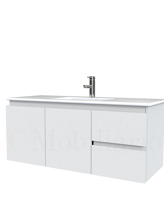 Mueble vanitorio aereo con cubierta de loza de 100 cm / M2-1001-A / Giorno 1