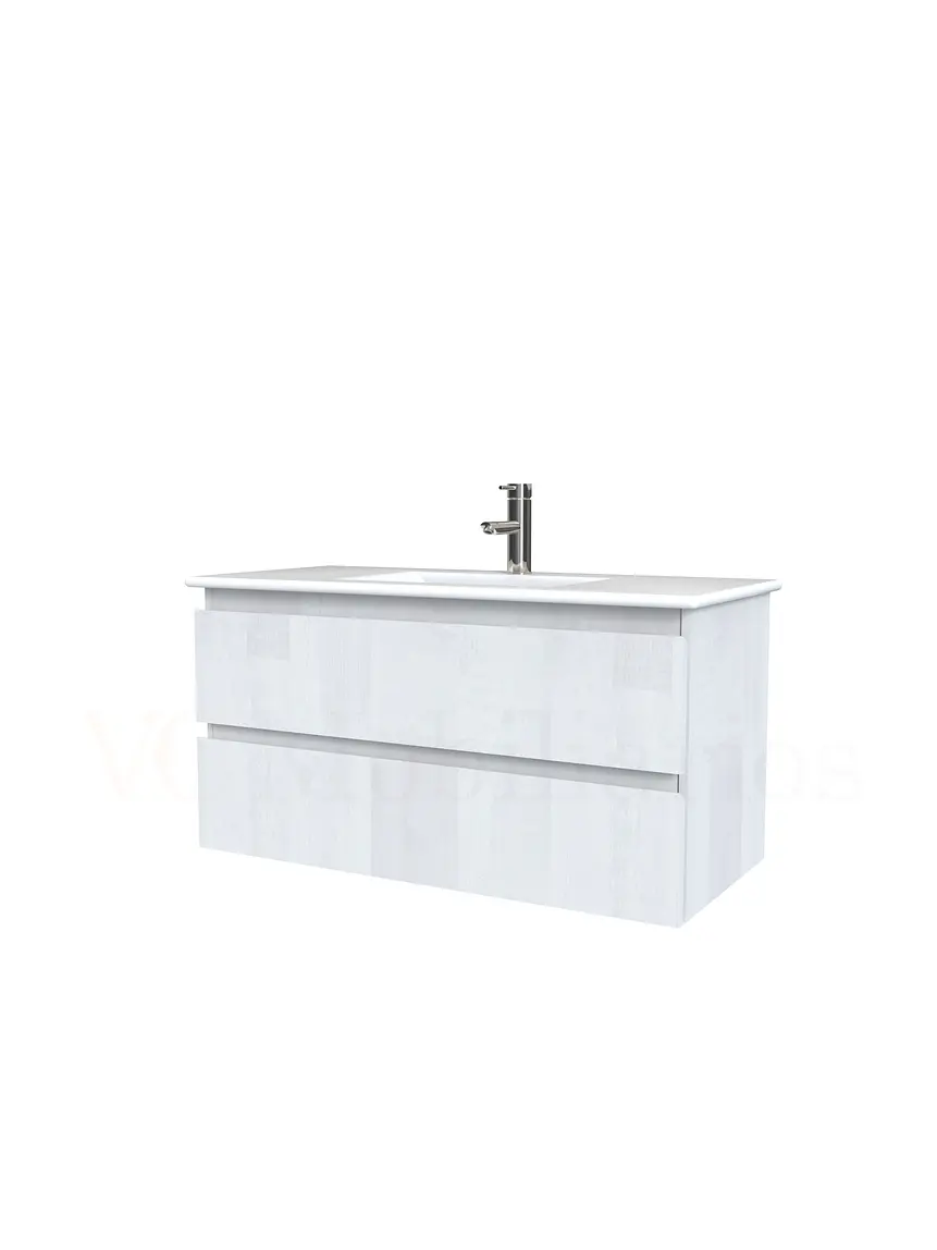 Mueble vanitorio aereo con cubierta de loza de 90 cm  /  M3-901-A / Legno 1