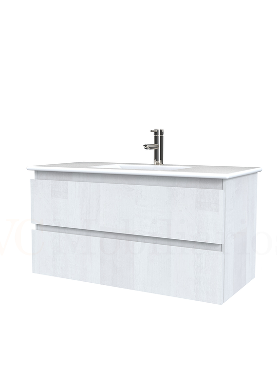 Mueble vanitorio aereo con cubierta de loza de 90 cm  /  M3-901-A / Legno 1