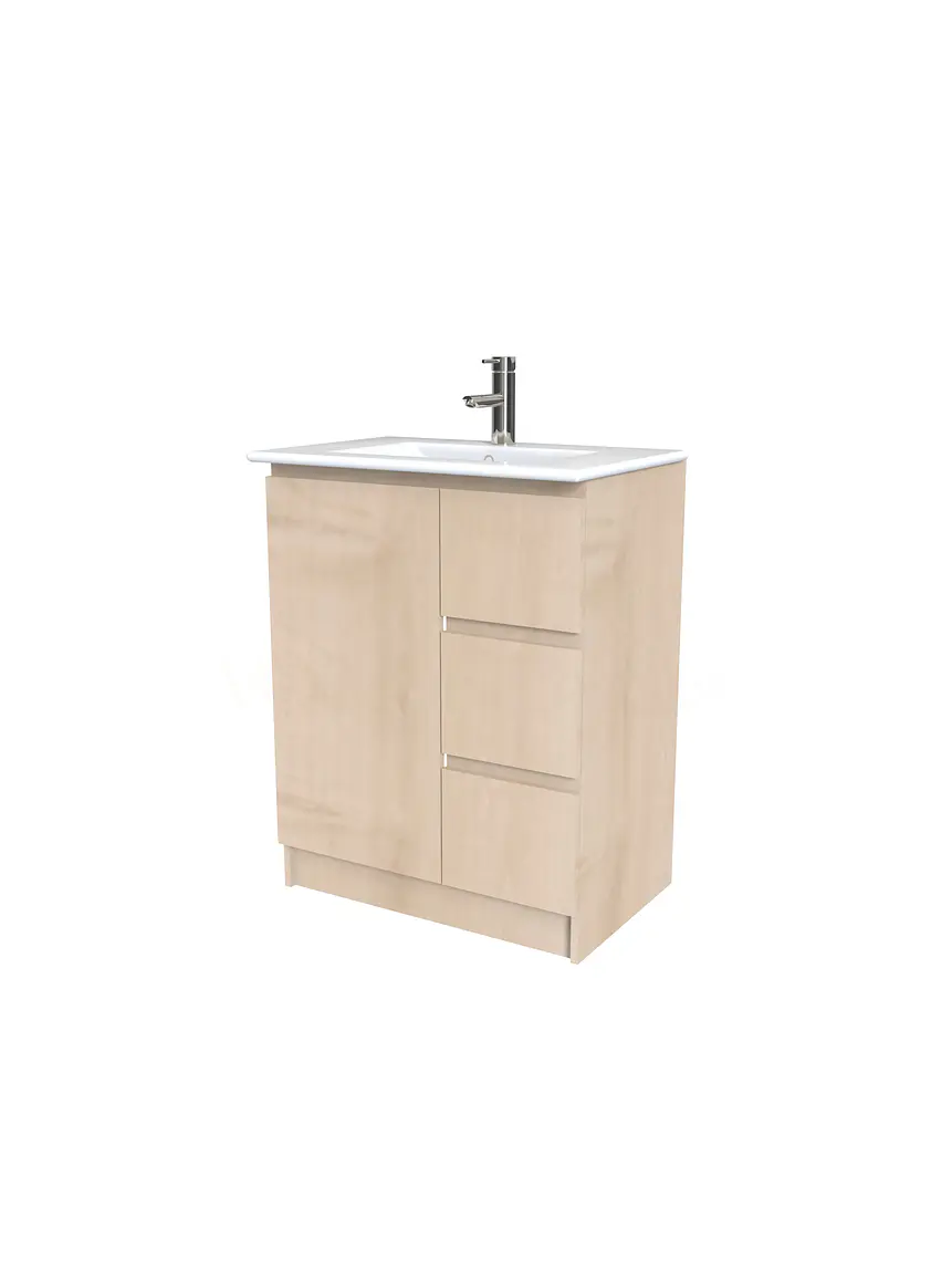 Mueble vanitorio al piso  de 60  cm con cubierta de loza M2-601  / Rustico 1