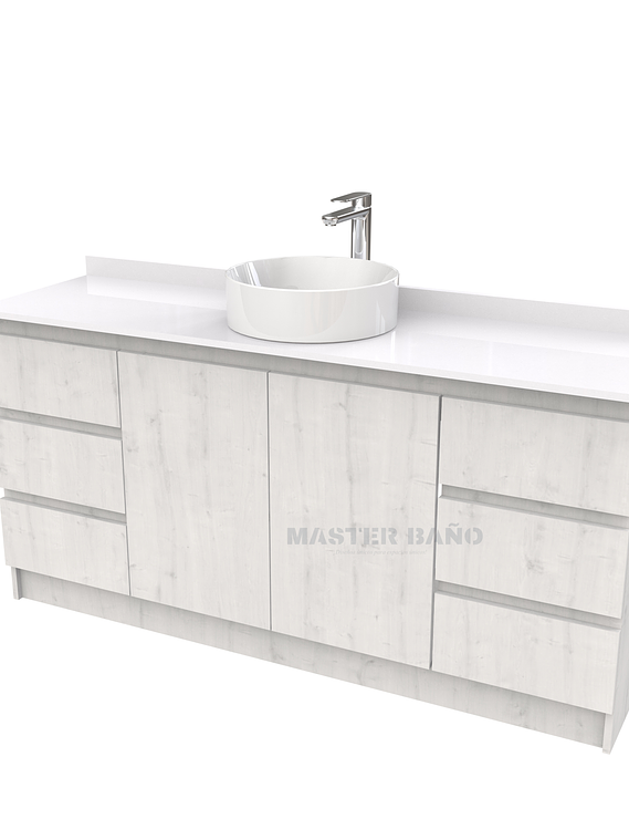 Mueble Vanitorio al piso para lavamanos sobreponer simple de 190 cm M2-1930-SPA / Alaska 1