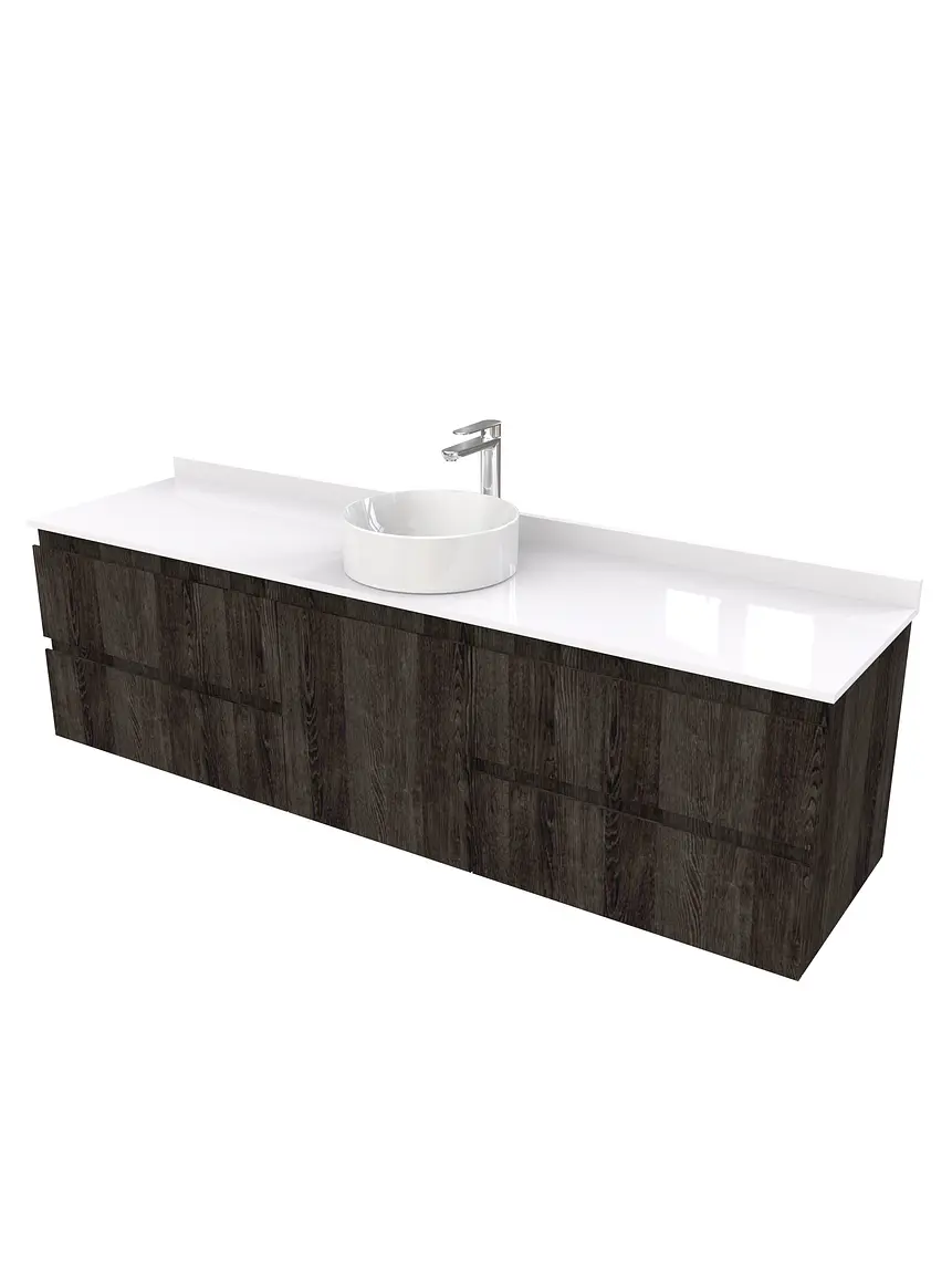 Mueble Vanitorio  aereo para lavamanos sobreponer simple de 170 cm M2-1730-SPA / Espresso 1