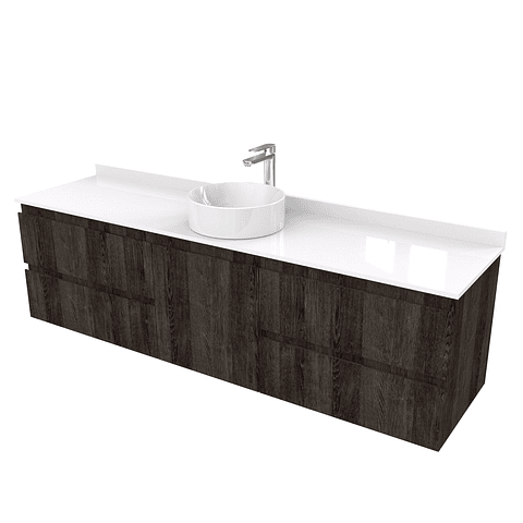 Mueble Vanitorio  aereo para lavamanos sobreponer simple de 170 cm M2-1730-SPA / Espresso