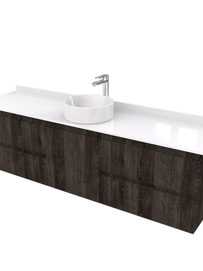 Mueble Vanitorio  aereo para lavamanos sobreponer simple de 170 cm M2-1730-SPA / Espresso 1