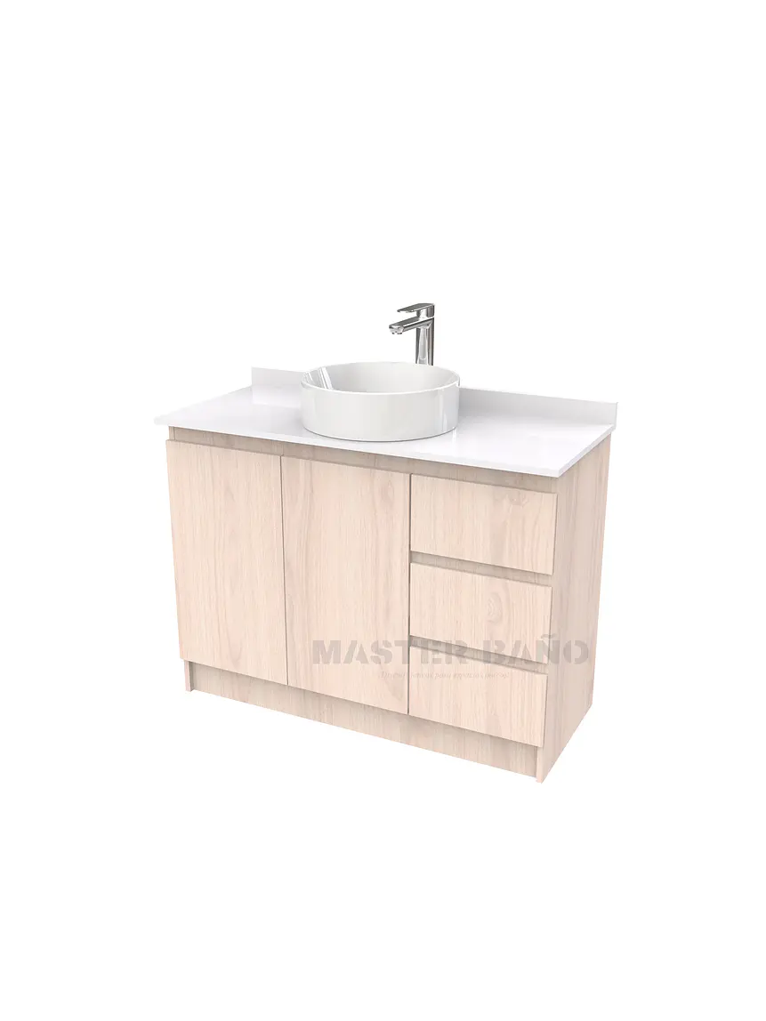 Mueble Vanitorio al piso para lavamanos sobreponer simple de 100 cm M2-1030-SPA / Nougat 1