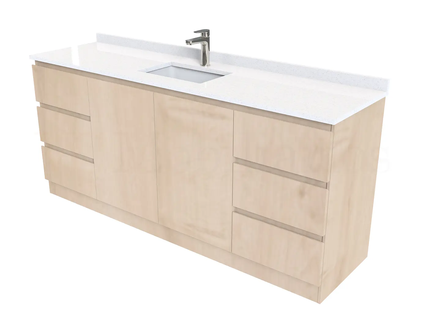 Mueble vanitorio simple al piso de 160 cm / M2-1638 / Rustico 1