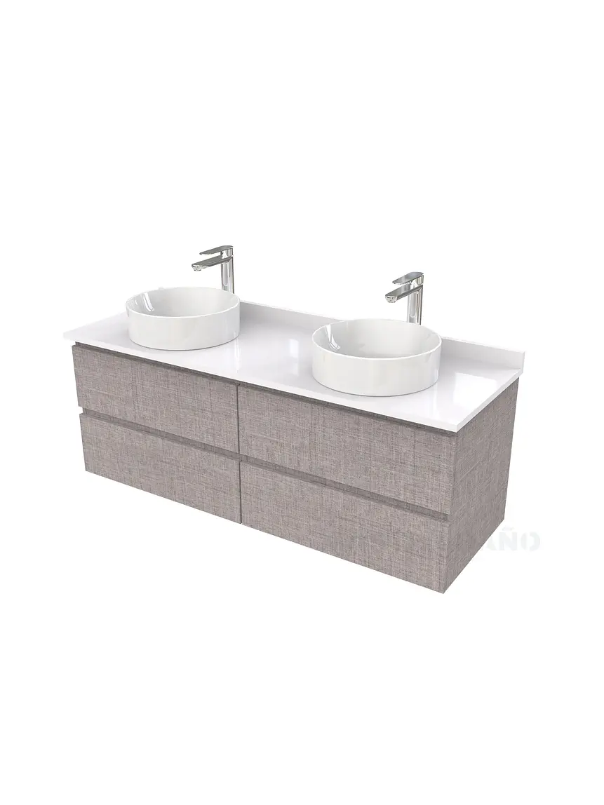 Mueble Vanitorio  para lavamanos sobreponer simple de 160 cm M4-1630-SPA / Notte 1