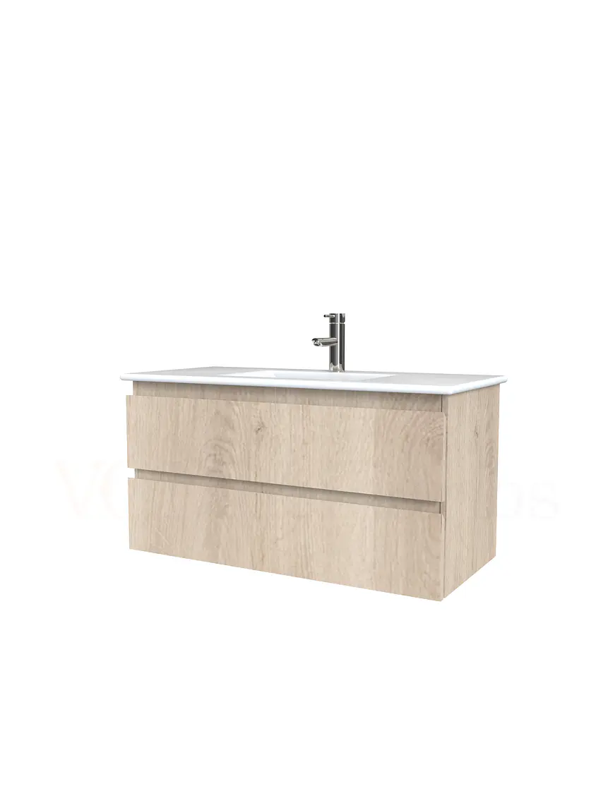 Mueble vanitorio aereo con cubierta de loza de 90 cm  /  M3-901-A / Jerez 1
