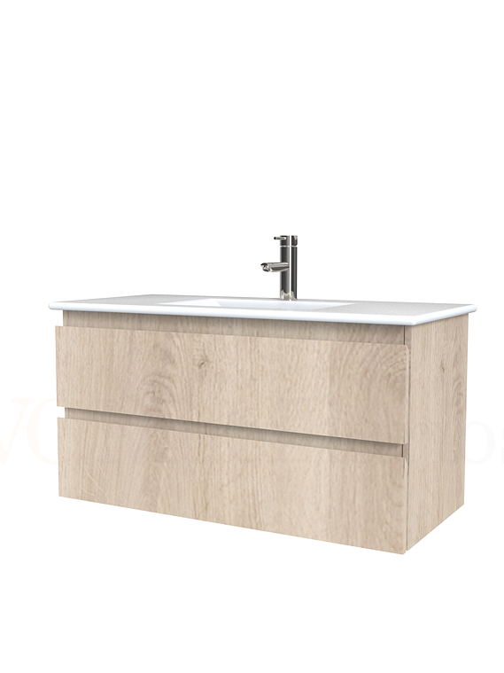 Mueble vanitorio aereo con cubierta de loza de 90 cm  /  M3-901-A / Jerez 1