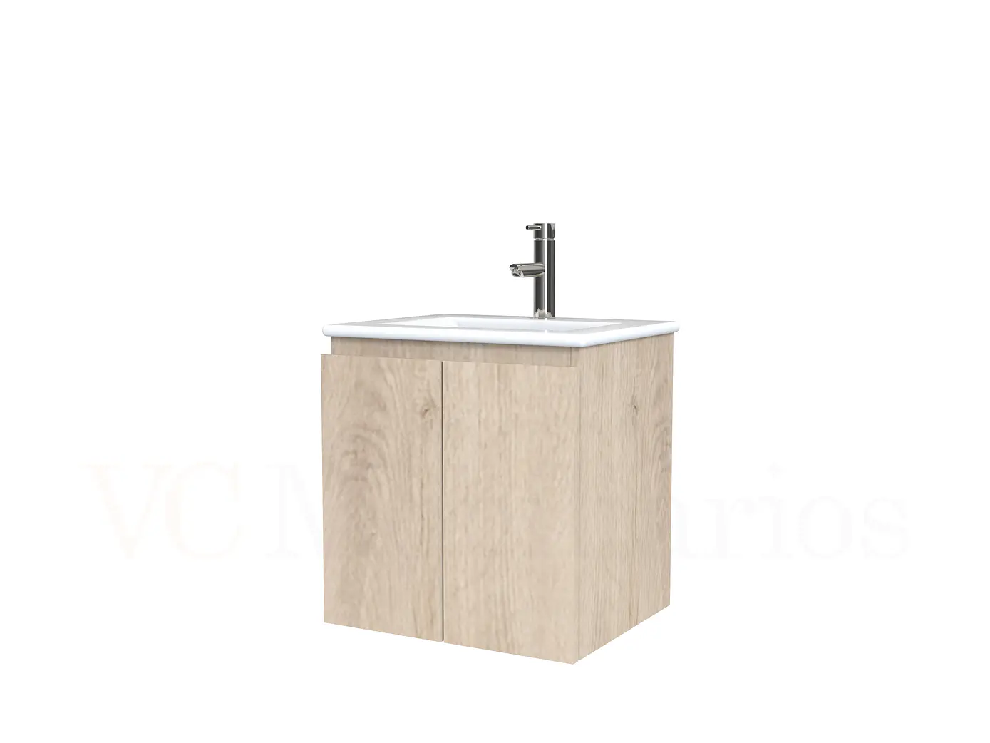 Mueble vanitorio aereo con cubierta de loza de 50 cm  /  M0-501-A / Jerez 1