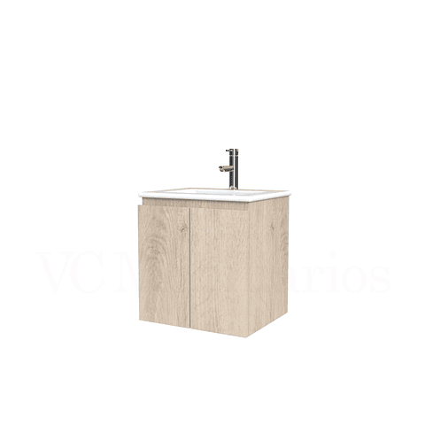 Mueble vanitorio aereo con cubierta de loza de 50 cm  /  M0-501-A / Jerez
