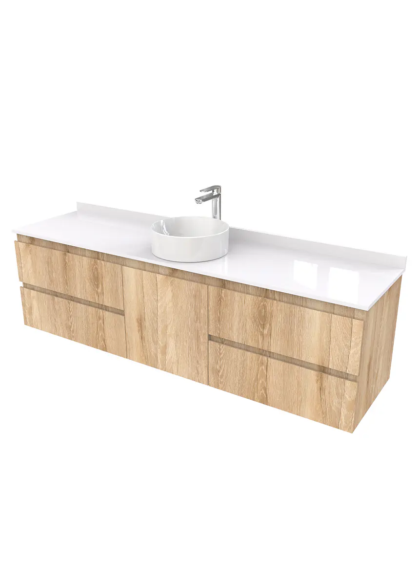 Mueble Vanitorio  aereo para lavamanos sobreponer simple de 170 cm M2-1730-SPA / Cava 1