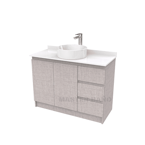 Mueble Vanitorio al piso para lavamanos sobreponer simple de 100 cm M2-1030-SPA / Notte