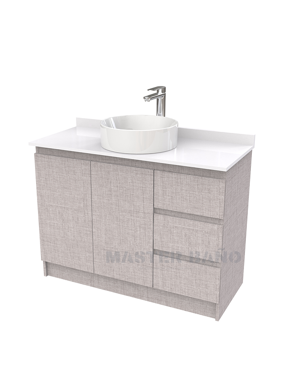 Mueble Vanitorio al piso para lavamanos sobreponer simple de 100 cm M2-1030-SPA / Notte 1