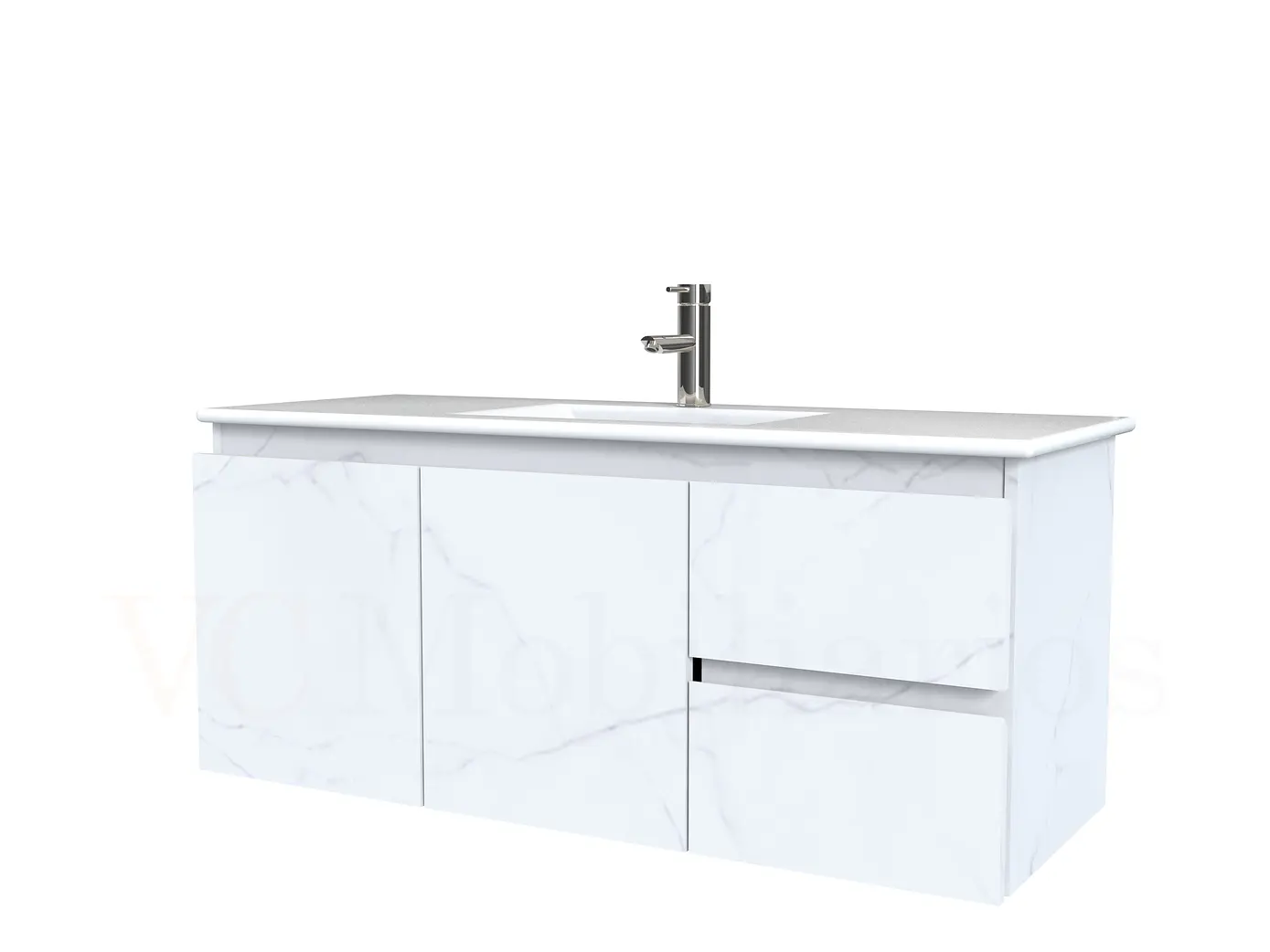 Mueble vanitorio aereo con cubierta de loza de 100 cm / M2-1001-A / Marmara 2