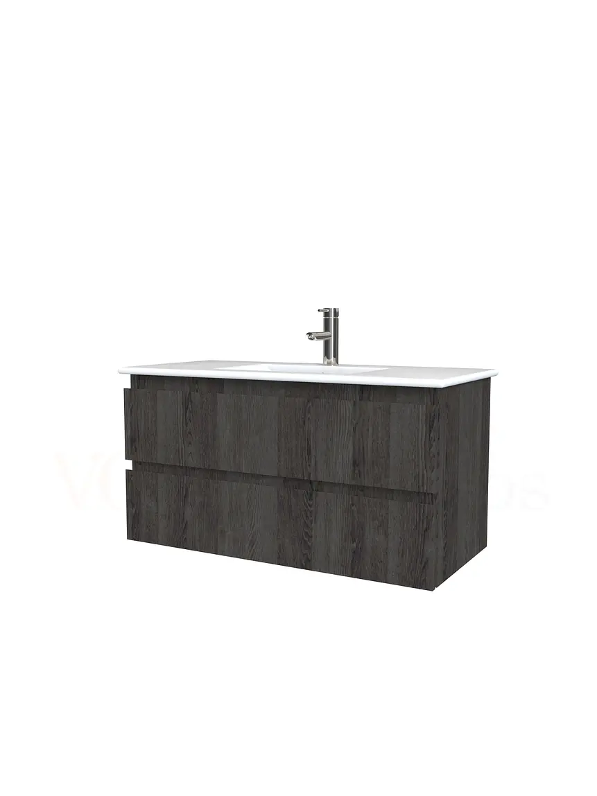 Mueble vanitorio aereo con cubierta de loza de 90 cm  /  M3-901-A / Espresso 1