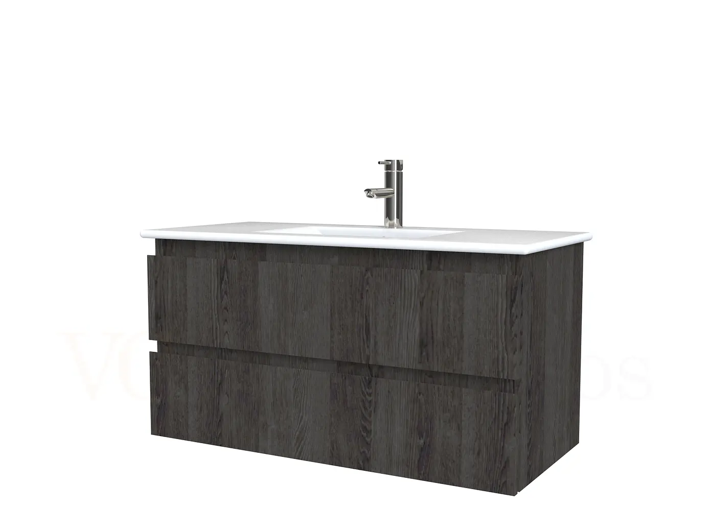 Mueble vanitorio aereo con cubierta de loza de 90 cm  /  M3-901-A / Espresso 1