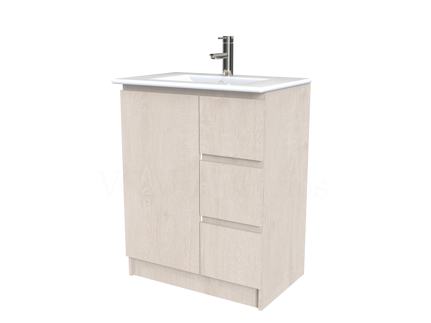 Mueble vanitorio al piso  de 60  cm con cubierta de loza M2-601  / Provenzal 1