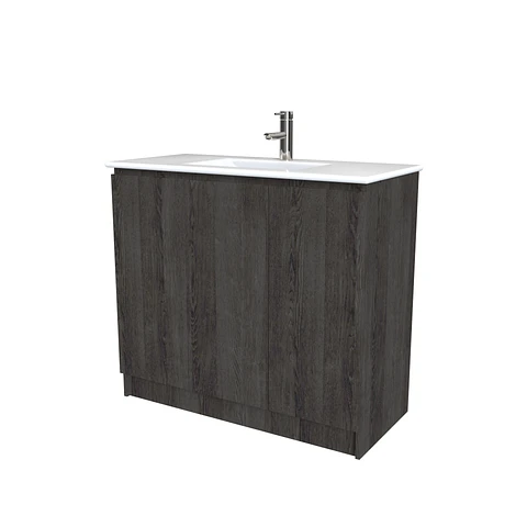 Mueble vanitorio al piso  de 120  cm con cubierta de loza M0-1201  / Espresso