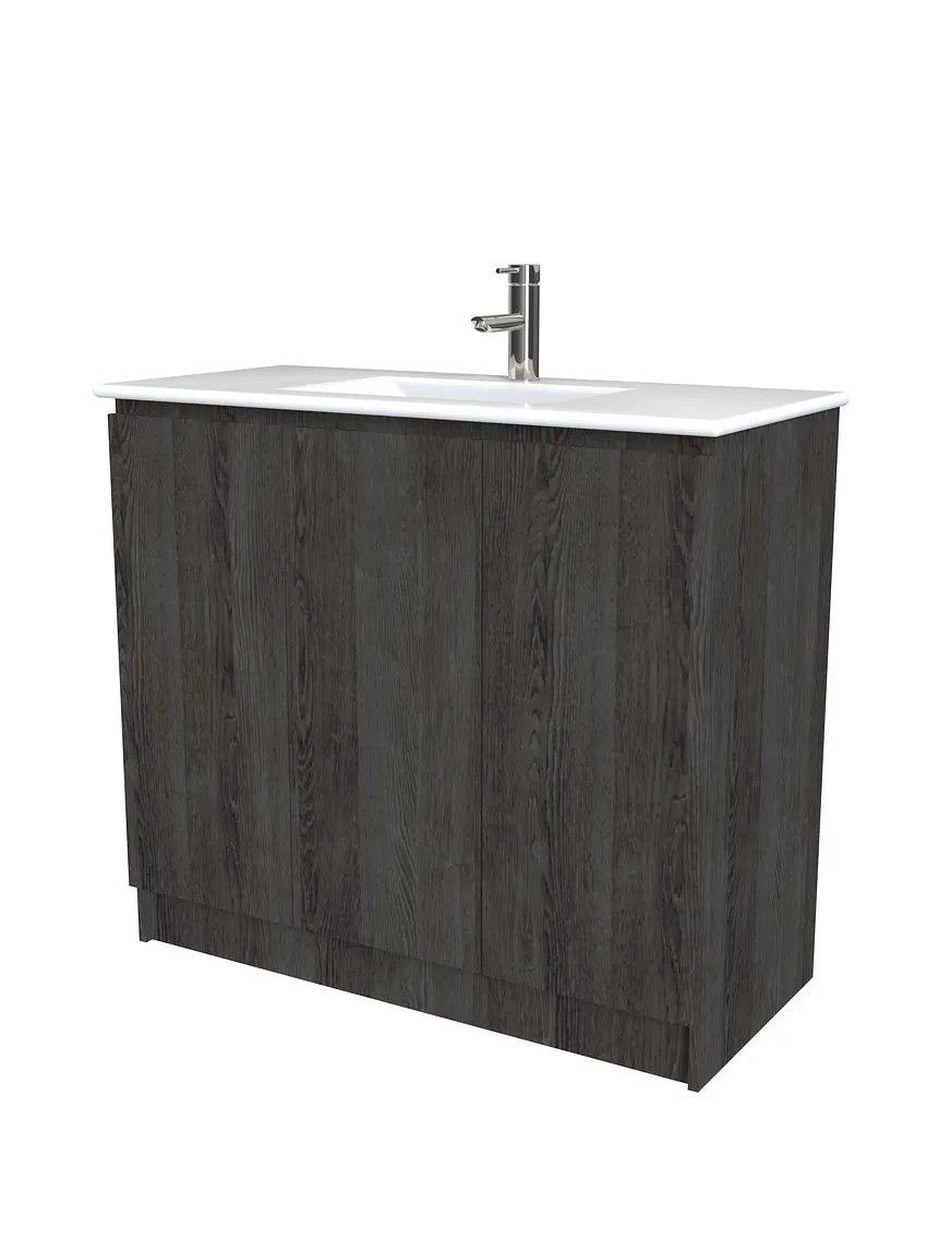 Mueble vanitorio al piso  de 120  cm con cubierta de loza M0-1201  / Espresso 1
