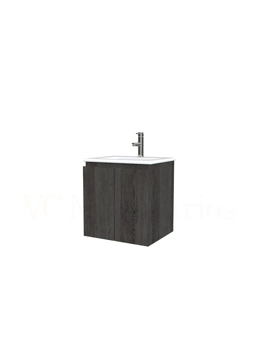 Mueble vanitorio aereo con cubierta de loza de 50 cm  /  M0-501-A / Espresso 1